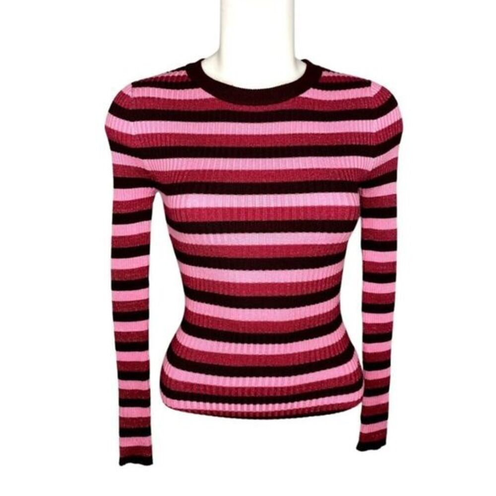 ‎Juniors Hooked Up Ribbed Stretch Striped Sweater